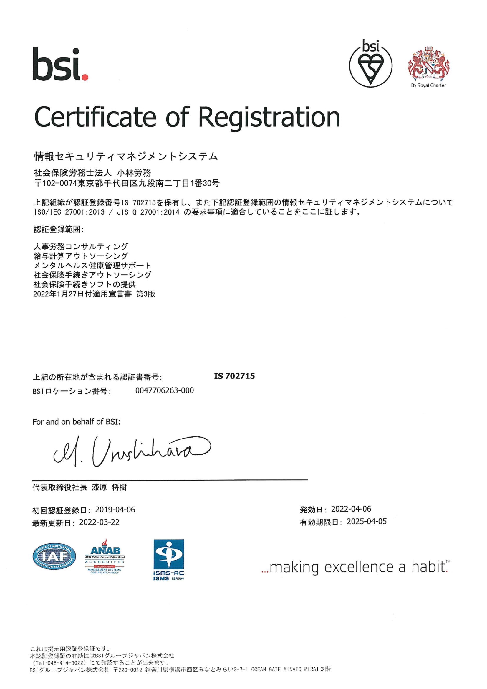 ISO/IEC 27001(ISMS)